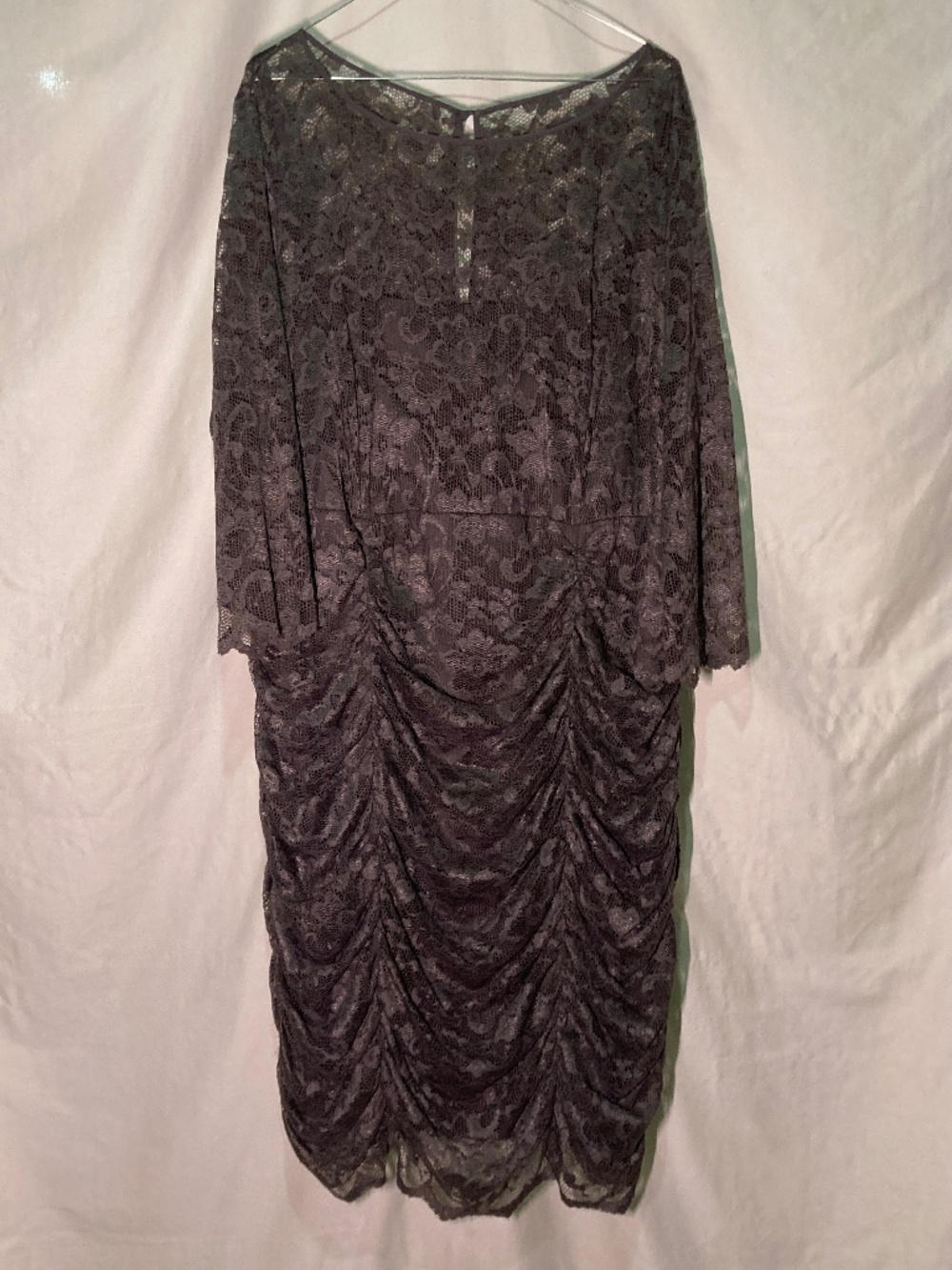Lace Cocktail Dress, 3/4 sleeve - mauve/purple | Eliza J | 22W